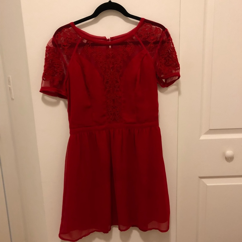 Kimchi blue red Emma crepe dress